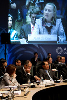Secretary Clinton during Trade Ministers meeting