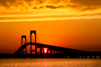 Newport Bridge at sunset